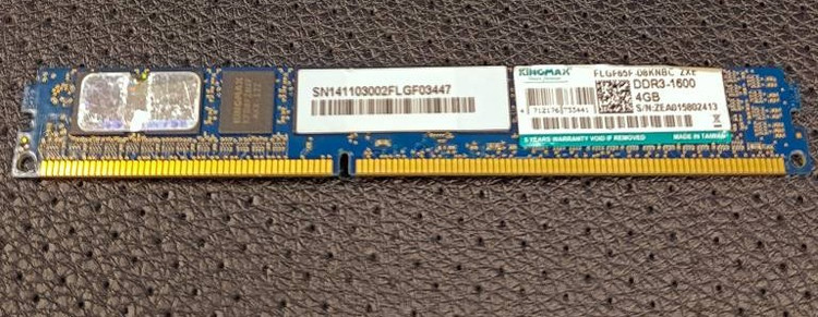 رم دسکتاپ Kingmax DDR3 ظرفیت 4GB باس 1600 مدل FLGF65F-D8KNBC استوک