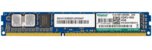 رم دسکتاپ Kingmax DDR3 ظرفیت 4GB باس 1600 مدل FLGF65F-D8KNBC استوک