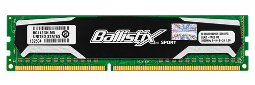 رم دسکتاپ Crucial Ballistix Sport DDR3 ظرفیت 2GB باس 1333 مدل BL25664BA1339 استوک