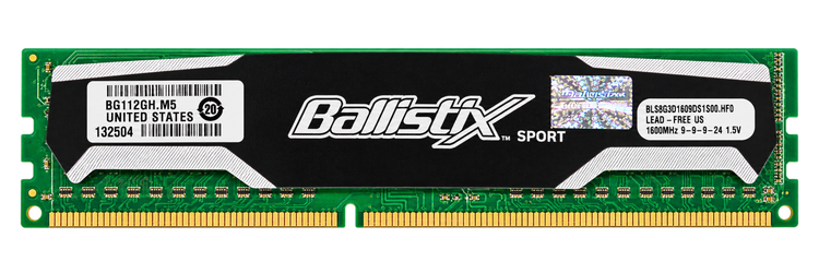 رم دسکتاپ Crucial Ballistix Sport DDR3 ظرفیت 2GB باس 1333 مدل BL25664BA1339 استوک