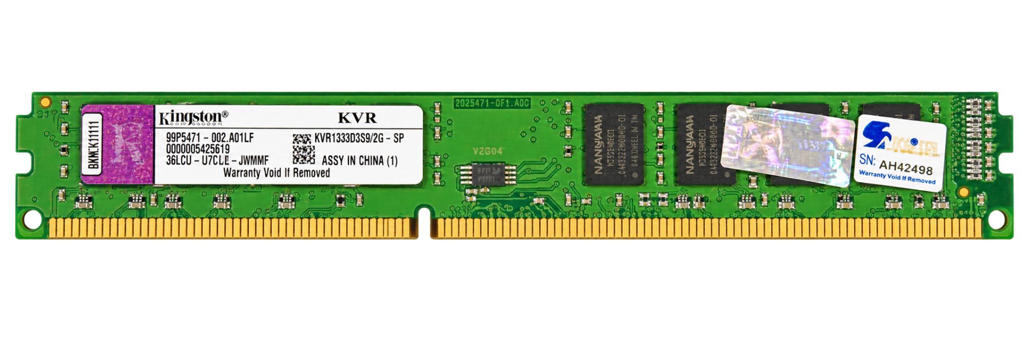 رم دسکتاپ Kingston ValueRAM DDR3 ظرفیت 2GB باس 1333 مدل KVR1333D3N9/2G استوک