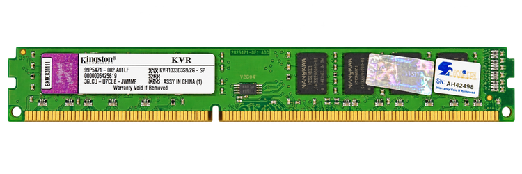 رم دسکتاپ Kingston ValueRAM DDR3 ظرفیت 2GB باس 1333 مدل KVR1333D3N9/2G استوک