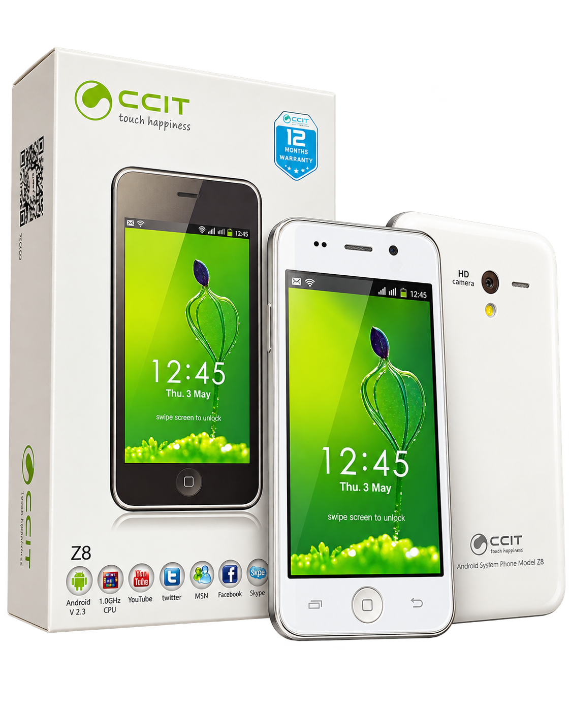 گوشی لمسی CCIT مدل Z8 اندروید 2.3 مناسب تماس، عکس و فیلم