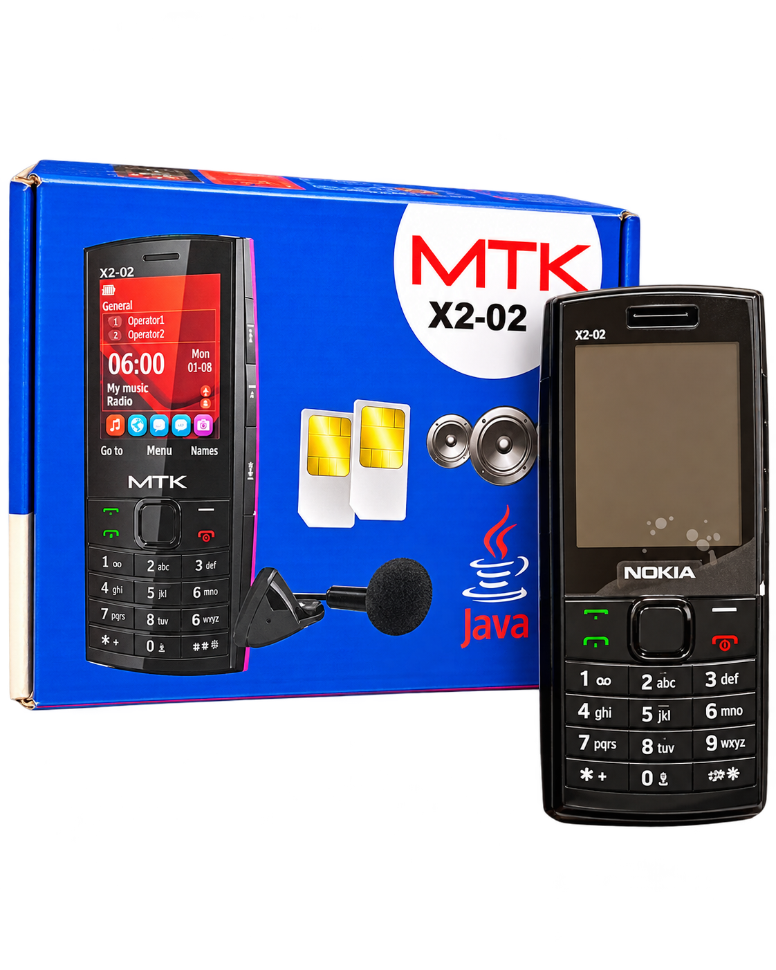 گوشی ساده MTK X2-02 طرح Nokia X2-02 دو سیم‌کارت