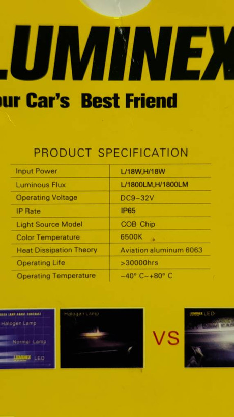 یک جفت لامپ هدلایت LED خودرو Luminex LX9 پایه H7