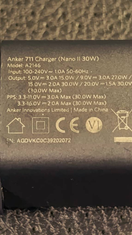 شارژر دیواری Anker 711 Nano II توان 30 وات مدل A2146