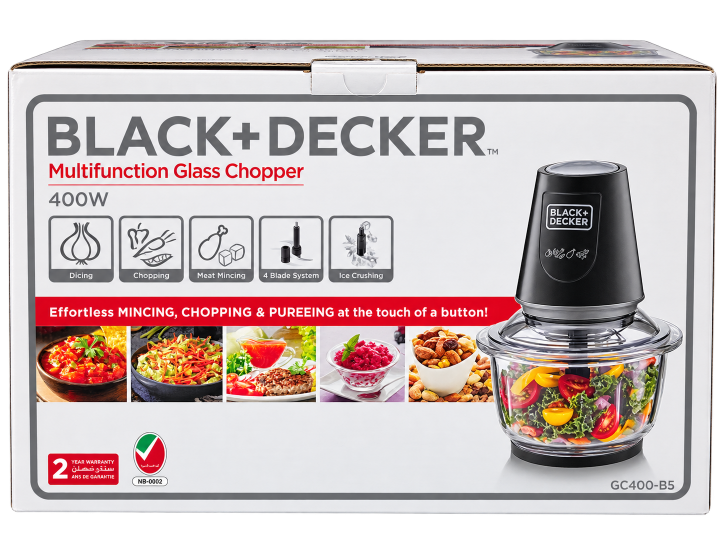 خردکن چندکاره بلک اند دکر BLACK+DECKER مدل GC400-B5 توان 400 وات