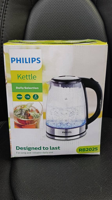 کتری برقی شیشهای PHILIPS مدل RB2025 ظرفیت 1.8 لیتر توان 1500 وات
