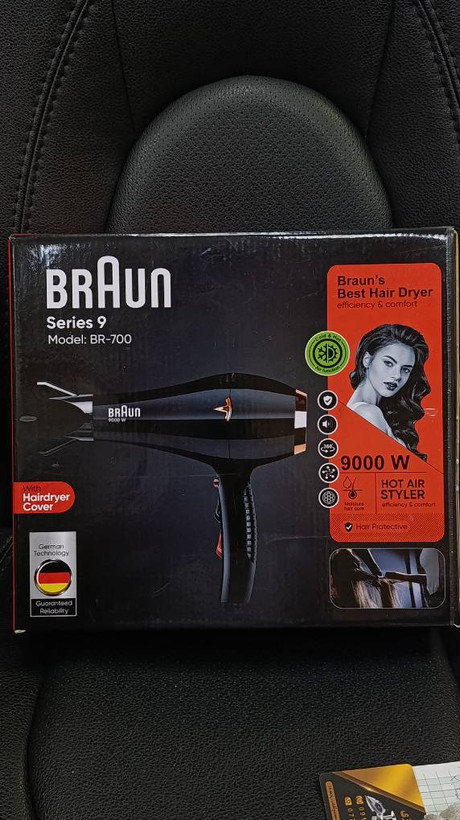 سشوار حرفهای طرح Braun Series 9 مدل BR-700 با فناوری یونی و باد سرد