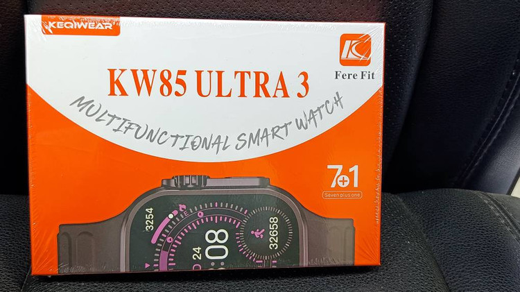 ساعت هوشمند KEQIWEAR مدل KW85 ULTRA 3 پکیج 7+1 با مکالمه بلوتوثی