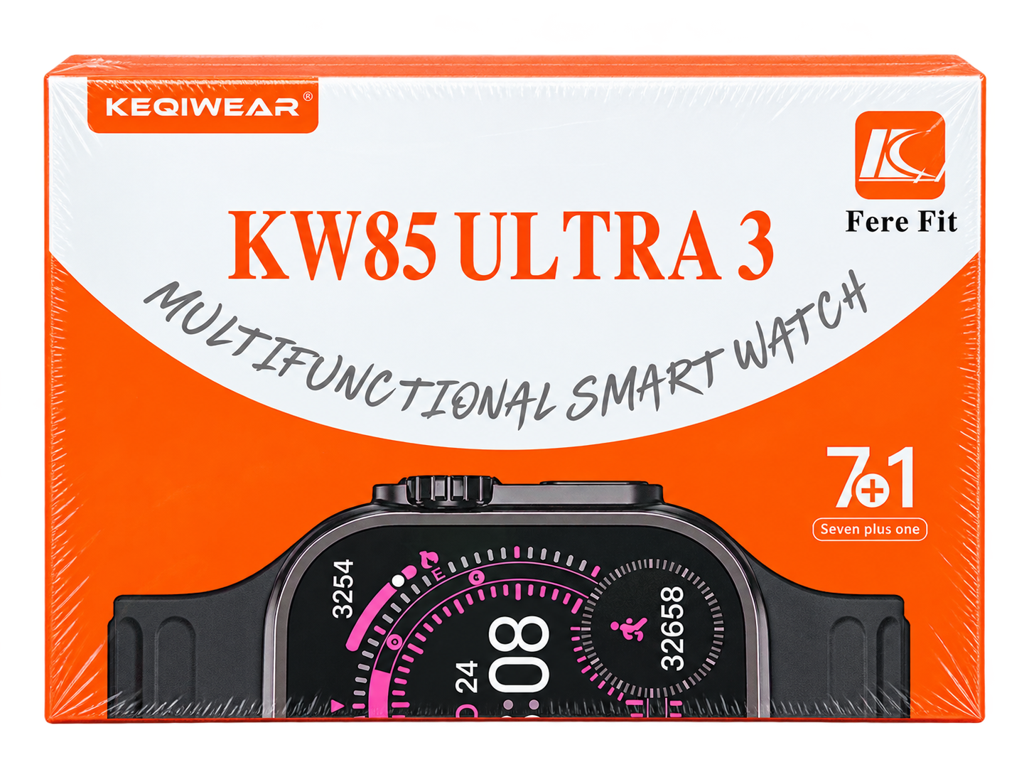 ساعت هوشمند KEQIWEAR مدل KW85 ULTRA 3 پکیج 7+1 با مکالمه بلوتوثی