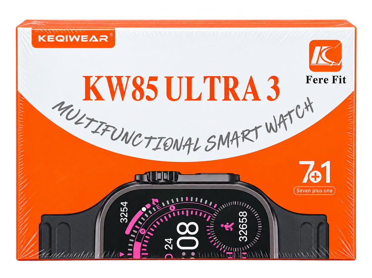 ساعت هوشمند KEQIWEAR مدل KW85 ULTRA 3 پکیج 7+1 با مکالمه بلوتوثی