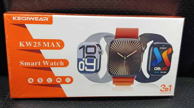 ساعت هوشمند KEQIWEAR مدل KW25 MAX پکیج 3+1 با مکالمه بلوتوثی